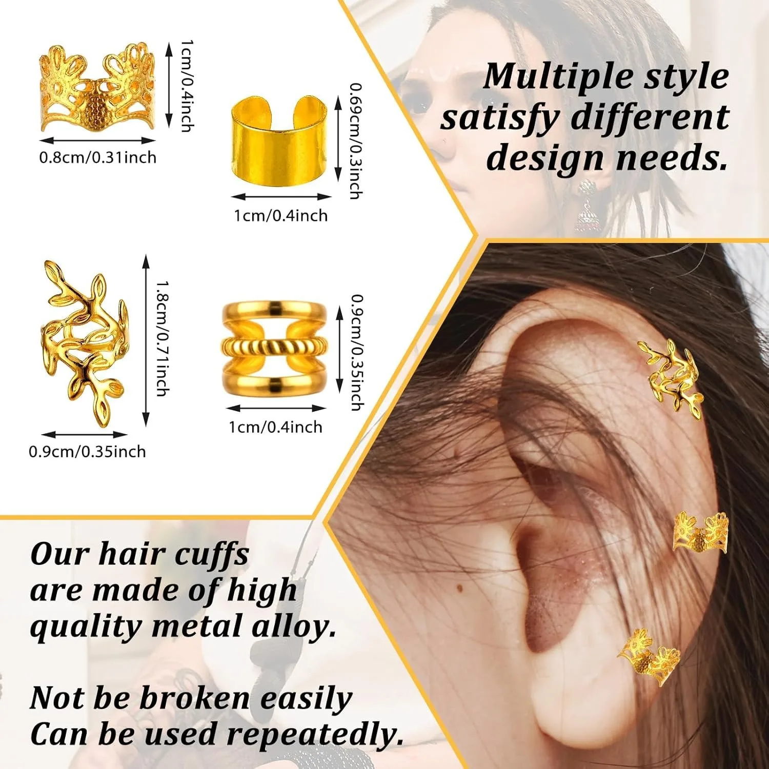

Premium 40 Pcs Hollow Dreadlock Hair Ring for Braiding Hairstyle Decoration Craft