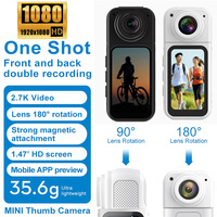 Thumbcam 2.7K HD 1080P WiFi Mini Camera Portable Digital Video Recorder Police BodyCam 180° Rotate Sports DV Riding Camcorder