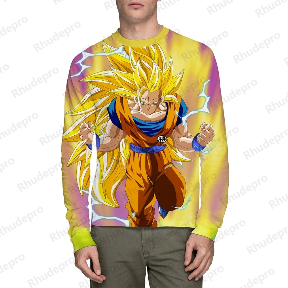 Camiseta de Dragon Ball para hombre, ropa de calle de alta calidad, regalo de Y2k, Anime Goku, camisas de estilo Harajuku, tendencia 5XL, 2024