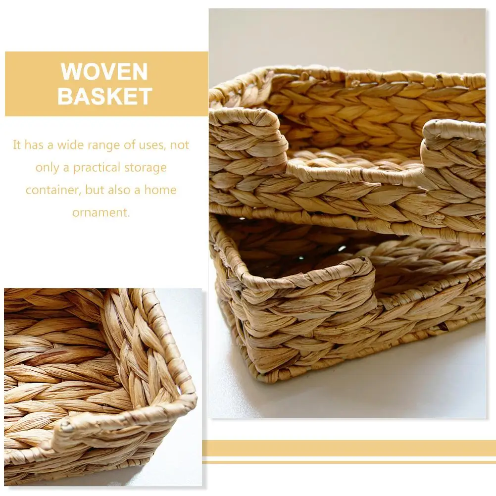 Woven Storage Decorative Home Outdoor Garden Decor Office Desktop Snacks Multi function Household Container Bin