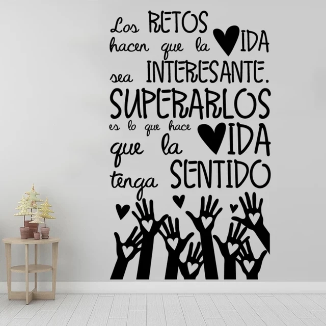 1 pc meaningful spanish words Wall Stickers Decorative Sticker Home Decor For Kids Room Living Room Home Decor Wall Art Decal view 2