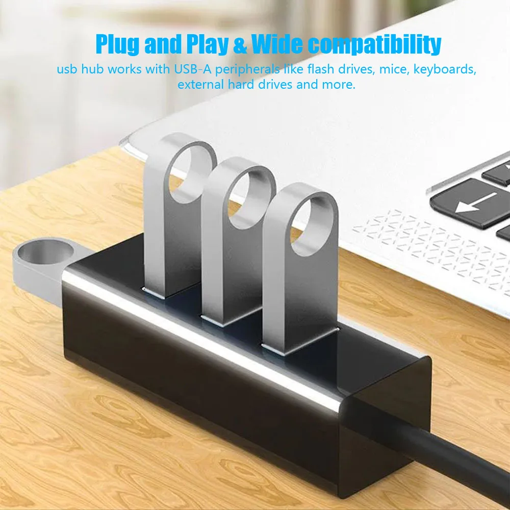 USB 2.0 Expander One Drag Four Power Adapter 480Mbps USB Diverter/Hub Suitable for USB Flash Drive Card Reader Digital Camera