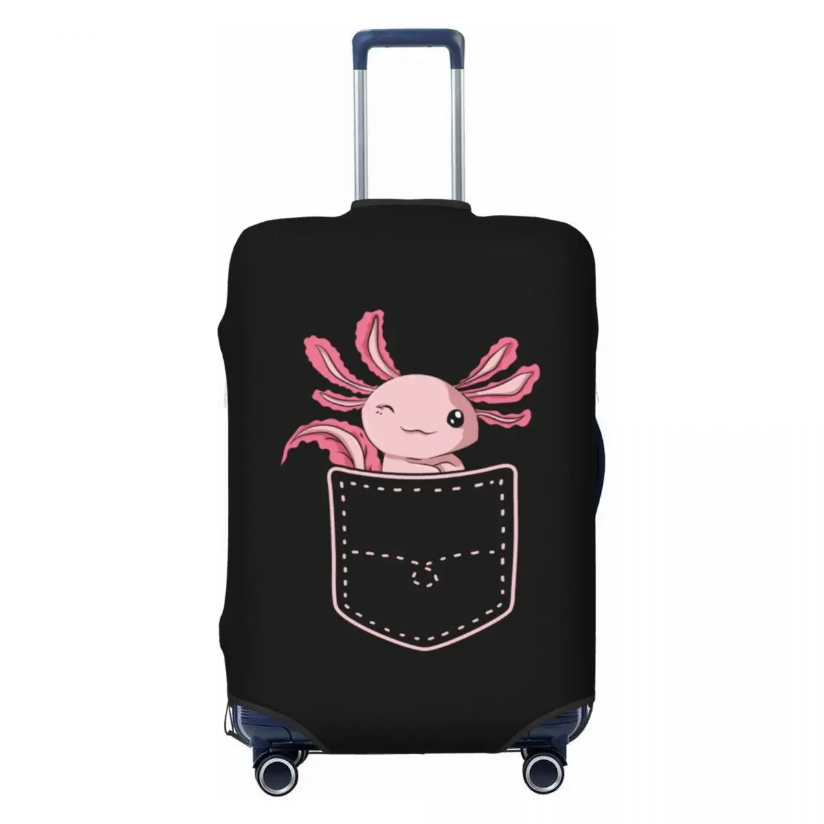 

Забавный милый аксолотль на заказ, карманный чехол для багажа, протектор, эластичные чехлы для дорожных чемоданов с изображением амфибии, экзотические животные