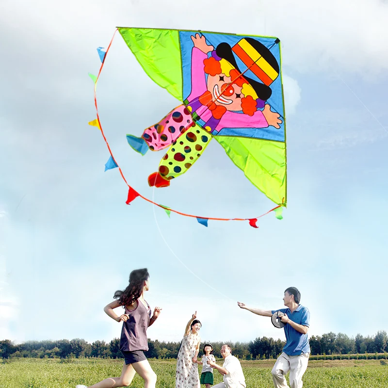 Diversão ao ar livre 1.35m palhaço pipa com 100m alça linha crianças pipa adultos pipa delta pipa voando brinquedos wei kite fábrica