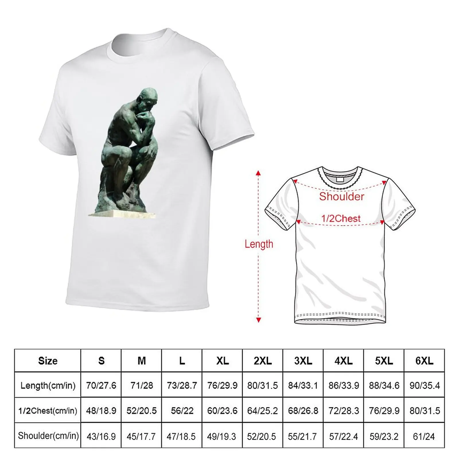 Auguste Rodin - The Thinker, Thinking Man Statue T-Shirt graphic t shirts animal prinfor boys sweat shirts, men