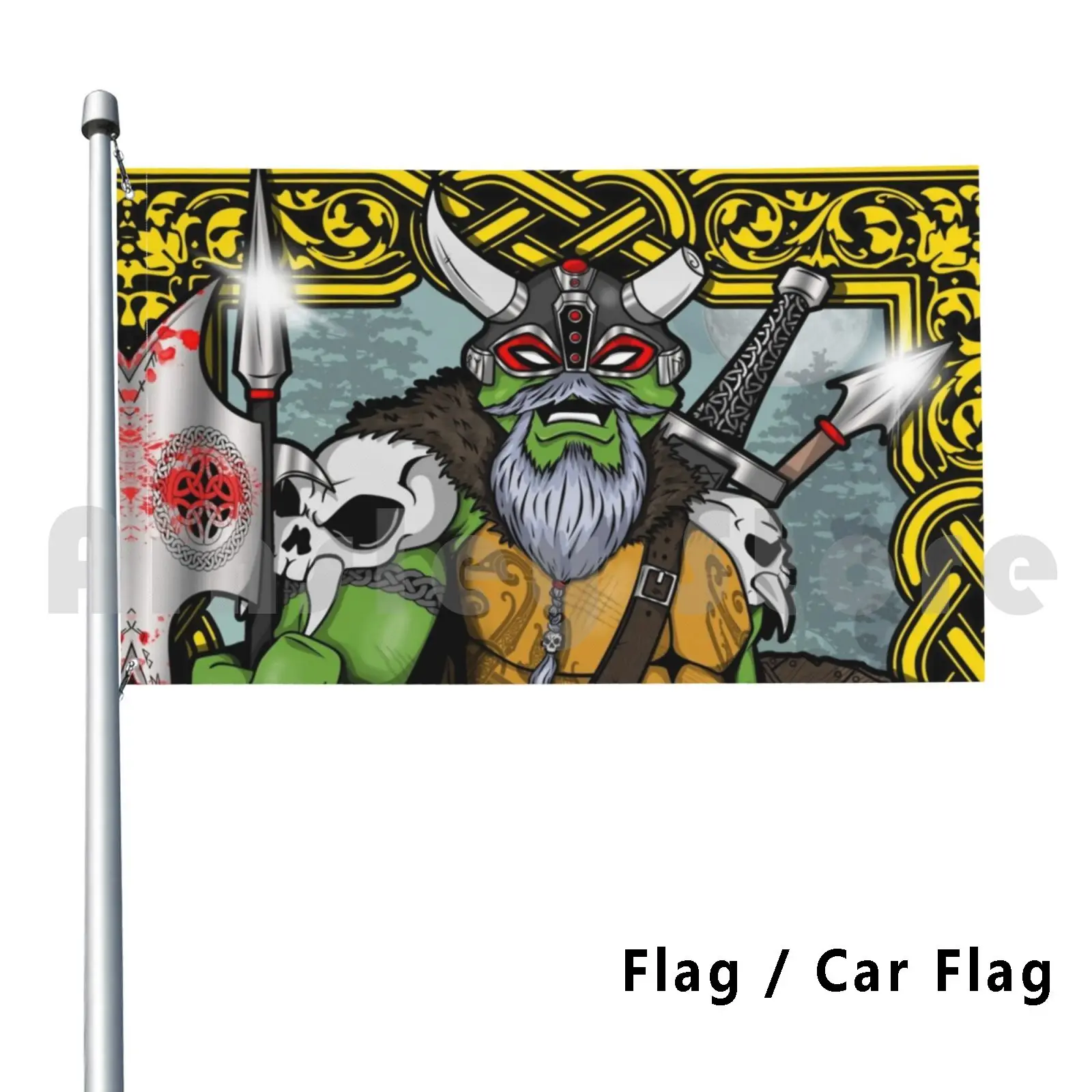 Turtle Viking Outdoor Decor Flag Car Flag Leonardo Michelangelo Donatello Mutant Teenage Bebop Krang