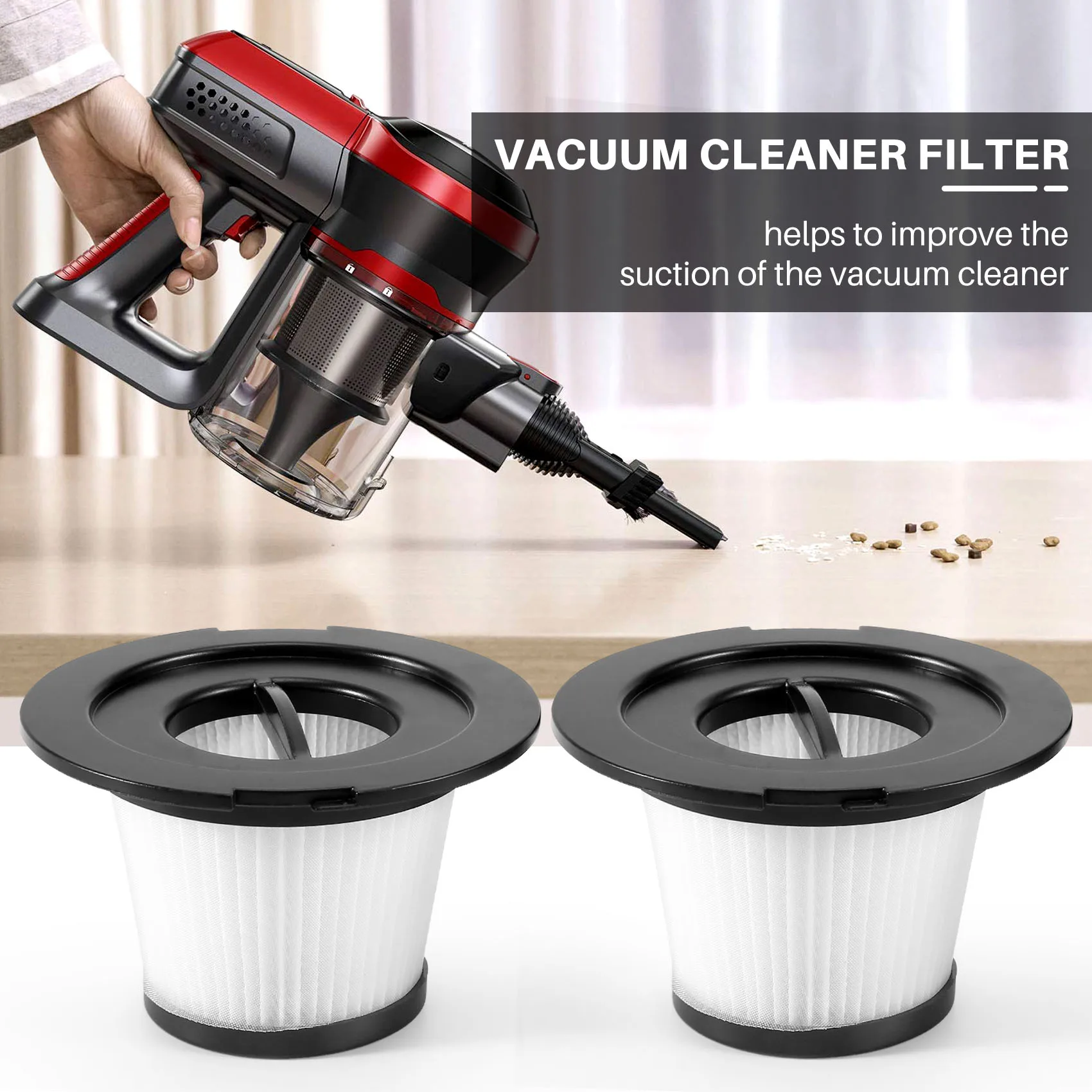 Promotion!2PC Filter For Dibea T6 C17 T1 SC4588 600W 2-In-1 Upright Stick&Handheld Vacuum