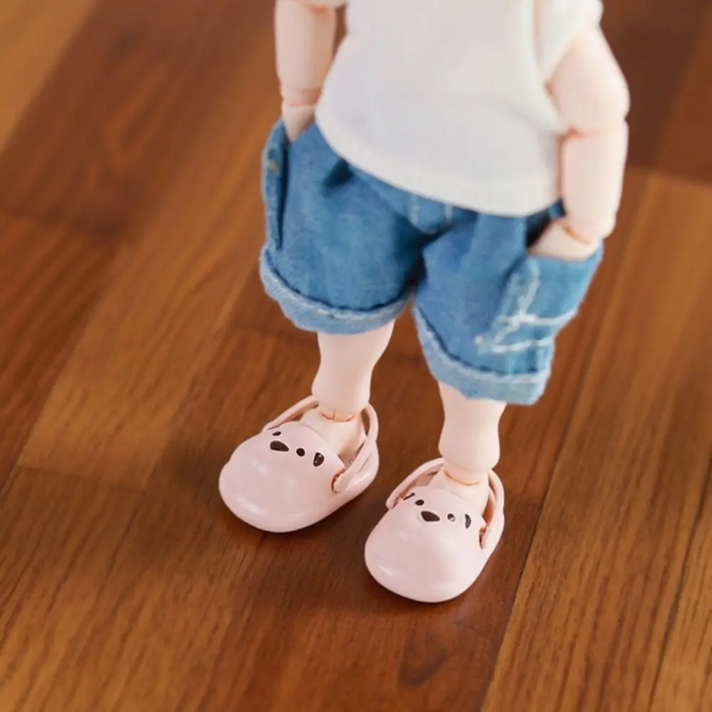 

1 Pair Round Toe Ob11 Slippers Mini Silicone Mini puppy slippers Simulation Cute Silicone puppy slippers Children