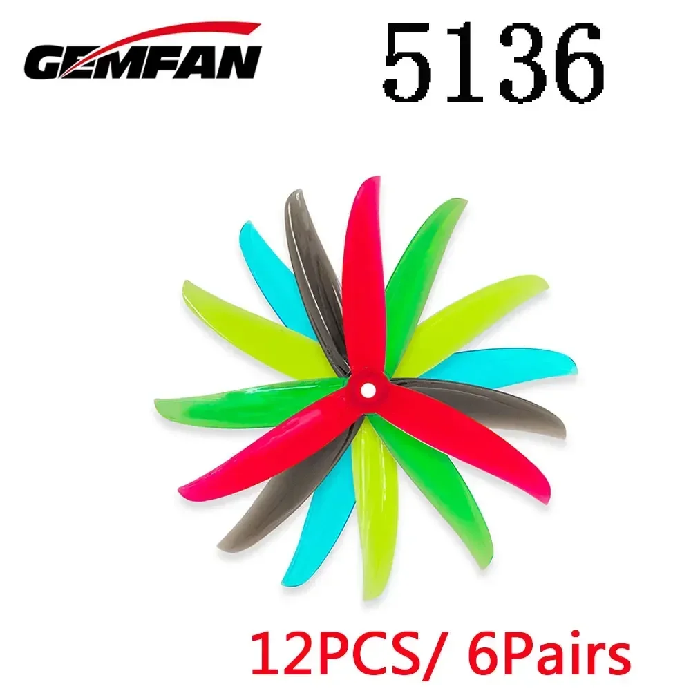 Gemfan Vannystyle Vanover 5136 5.1X3.6X3 3-Blade PC Propeller for FPV Freestyle 5inch Drones DIY Parts