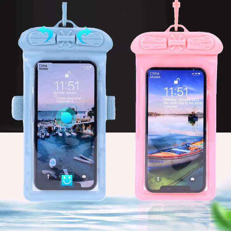 7.2 inch Waterproof Mobile Phone Bag Transparent Diving Phone Cover Beach Surfing Swimming Bag Hot Spring Mobile Phone Case