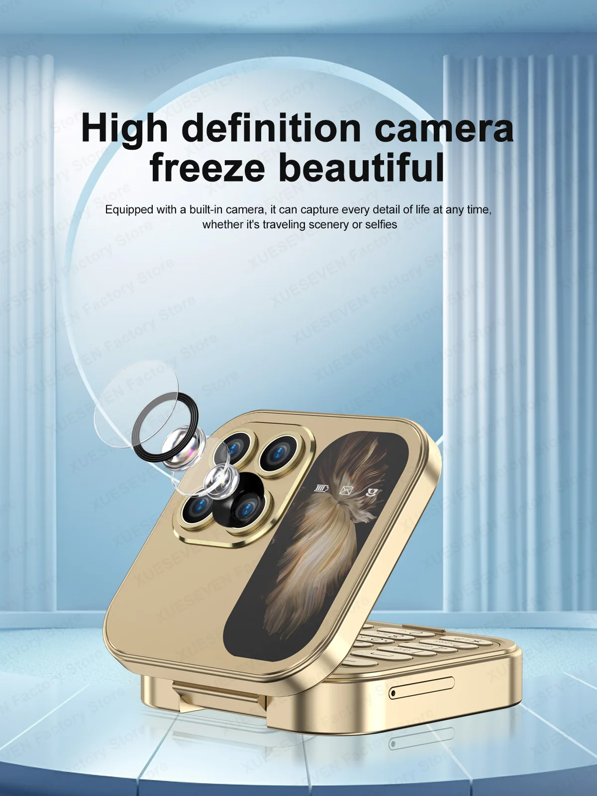 2025 Hot Sale SERVO I17Mini 2G Small Flip Mobile Phone 2 SIM Speed Dial Magic Vioce MP3 Flashlight Mini Fold Cellphone FM Radio