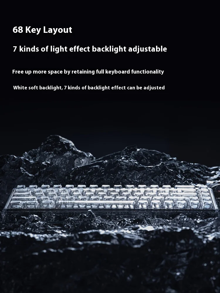 

Mechanical keyboard wired 2.4G wireless 3-mode gaming keyboard ergonomic gasket suitable for Mac/Win computer gamers