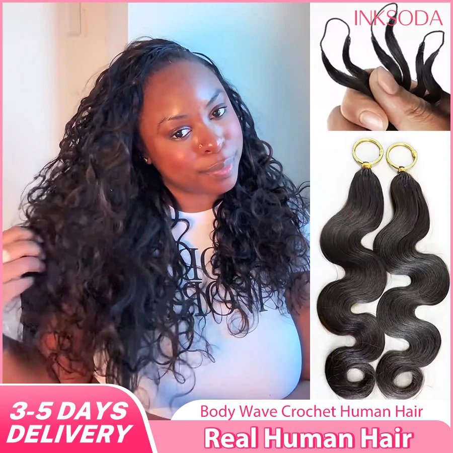 

12A Body Wave Crochet Human Hair Small Spirals Deep Pixie Curls Pre-Separated Knotless Extensions Miracle Knot Braids Easy Installation Extensions Body Wave Wigs Miracle Knots Crochet Human Hair braiding Hair Extensions Materials Bouncy Body Wave