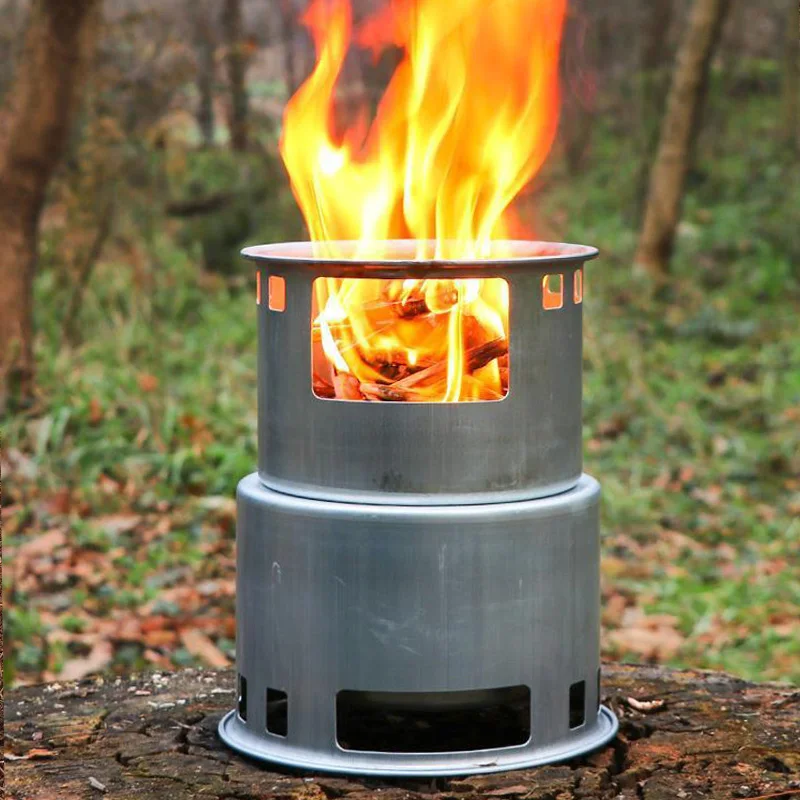 

Outdoor Furnace Wood Stoves Portable Stainless Steel Detachable Windproof Barbecue Stoves For Hiking Camping Picnic Cooking