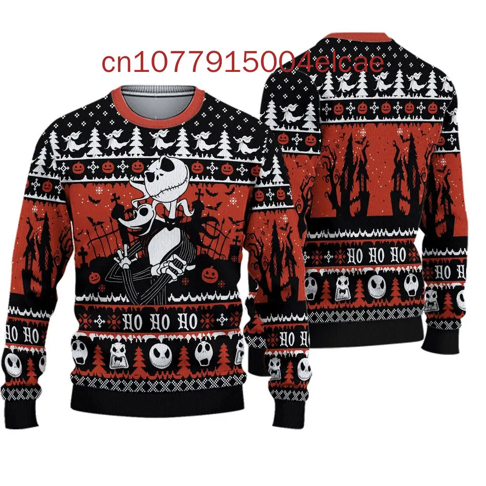 New The Nightmare Before Christmas Sweater 3D Printed Disney Jack Skellington And Sally Men's and Women's Sweaters