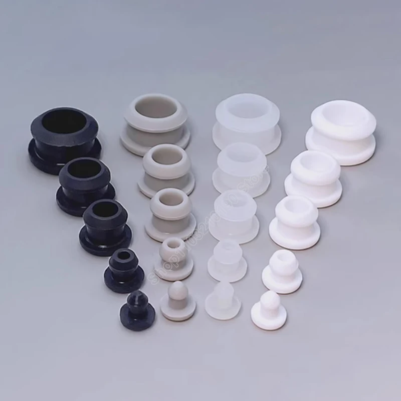 Silicone Rubber Snap-on Hole Plugs 2.5 3 3.5-50.6mm Blanking End Caps Seal Stopper Pipe Tube Inserts Bung Black/Grey/Clear/White