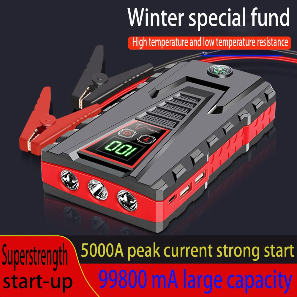 Emergency Jump Starter For Cars Starter 12V Diesel Gas Dual-start Battery 99800mAh Auto Battery Power Bank Booster Jumpstarter