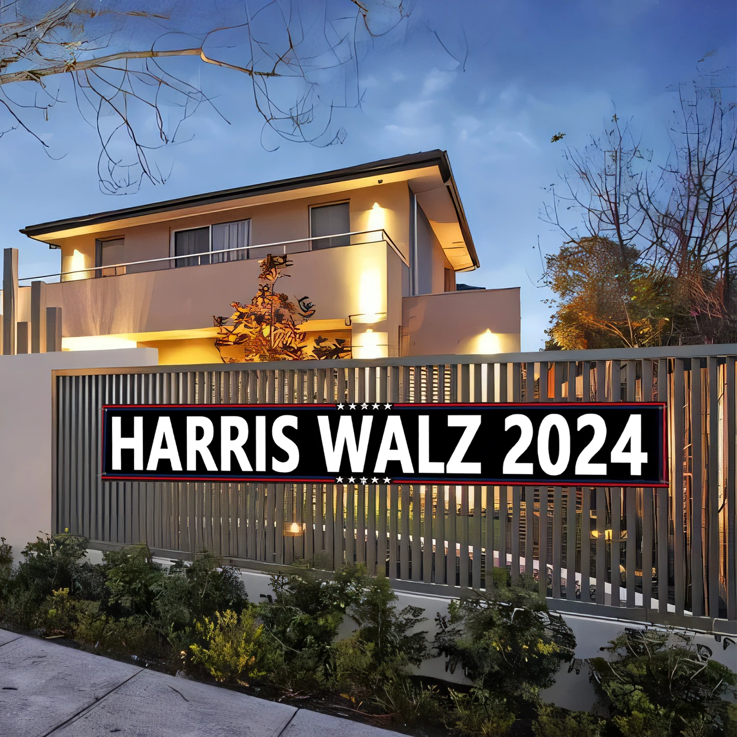 Harris Walz 2024 Kamala Harris Tim Walz Waltz For President VP Banner Yard Sign Flag Yard Sign Flag Gate Decor