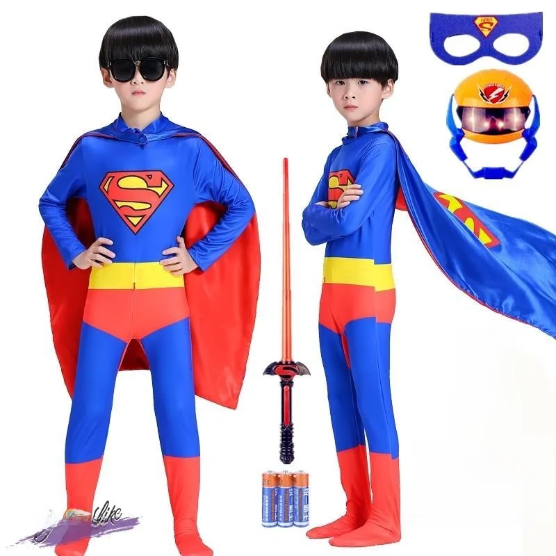 

Adult M Child Superhero Onesie Costume Performance Outfit Baby Clothes Children's Performance Costume Tight Suit Set
