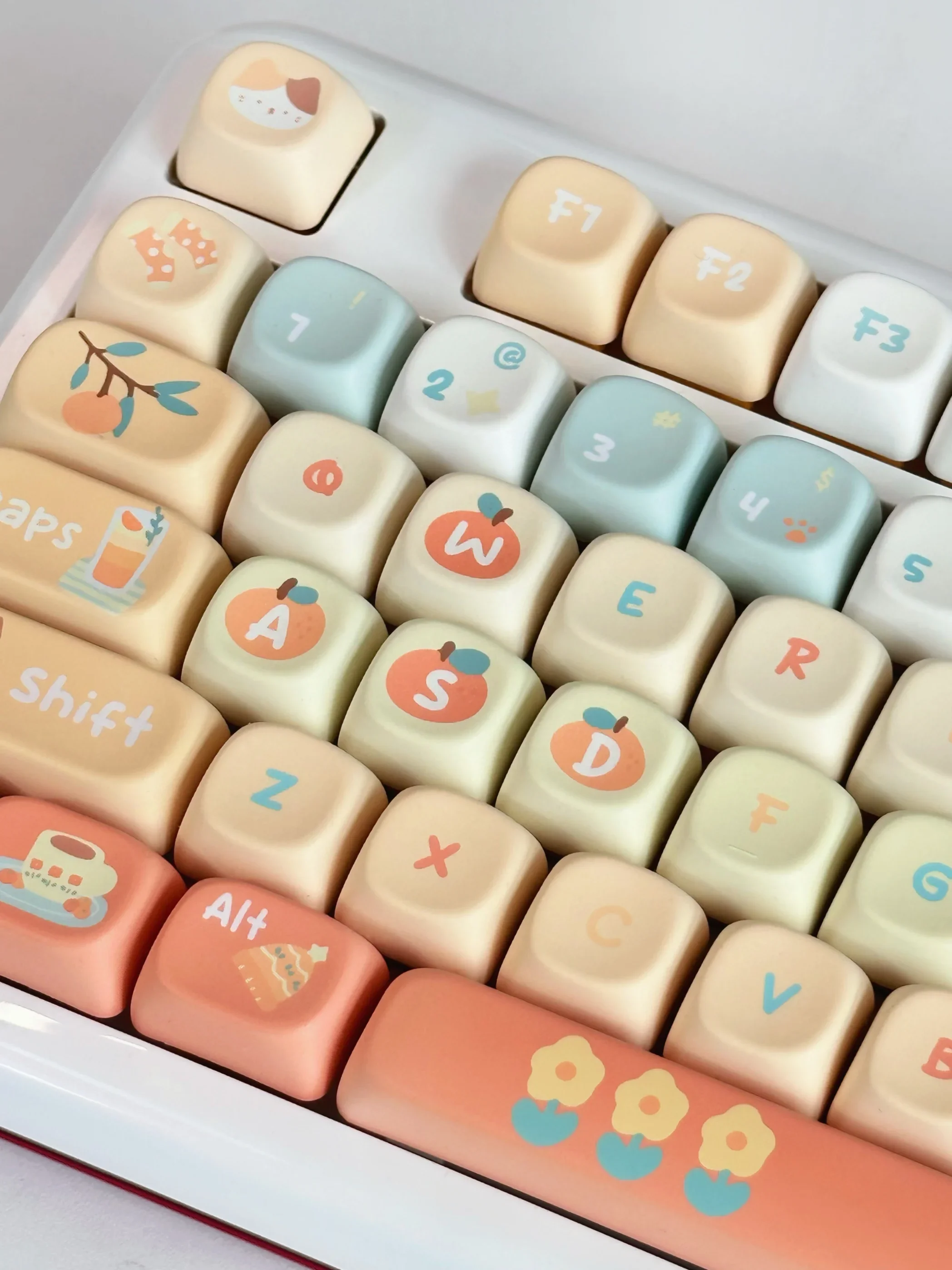 Orange soda keycaps xoa height keycaps keyboard mechanical keyboard kit custom keyboard keycaps cute