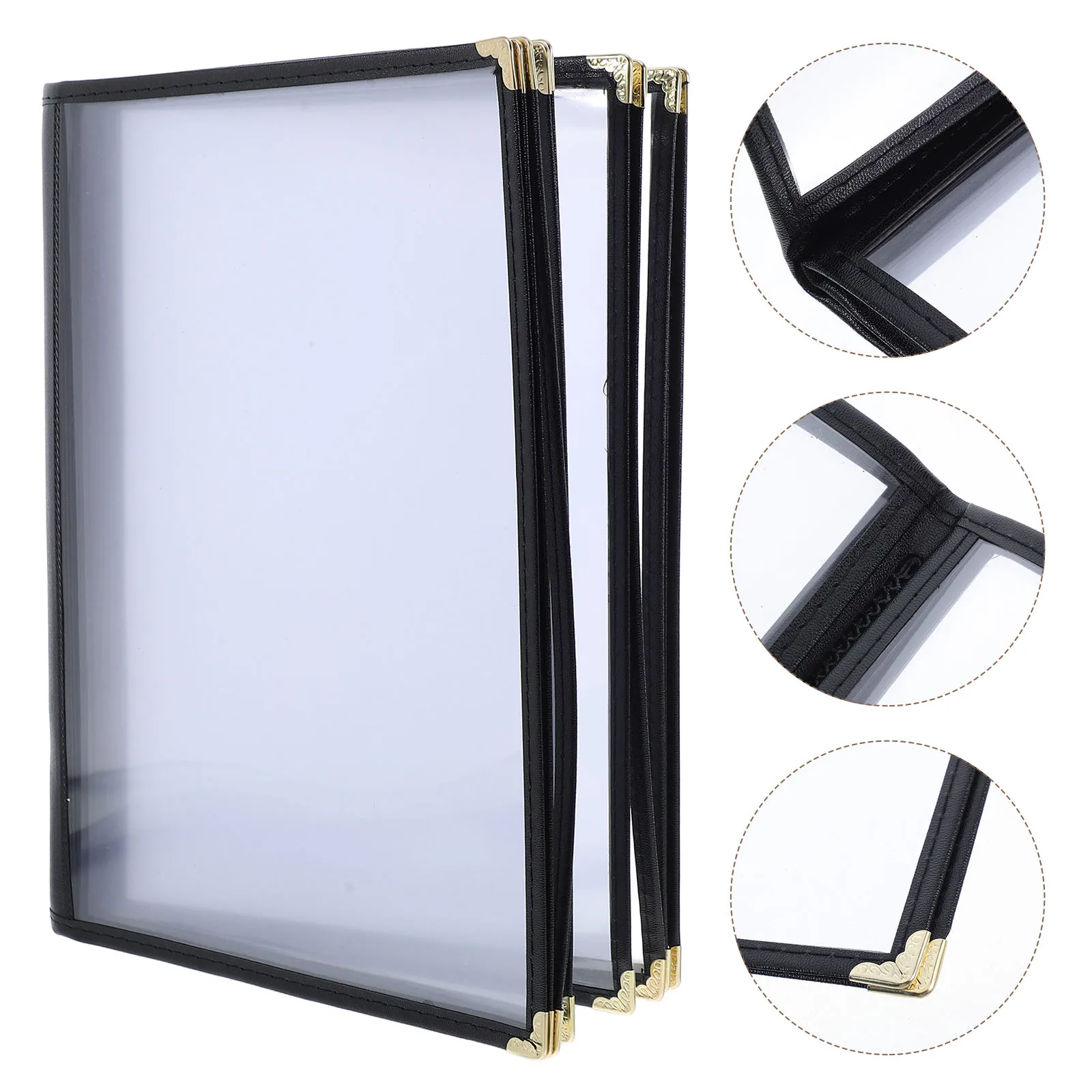 

Transparent Menu Binder PVC Covers with Sleeves for Hotels Restaurants Bars Stain Resistant
