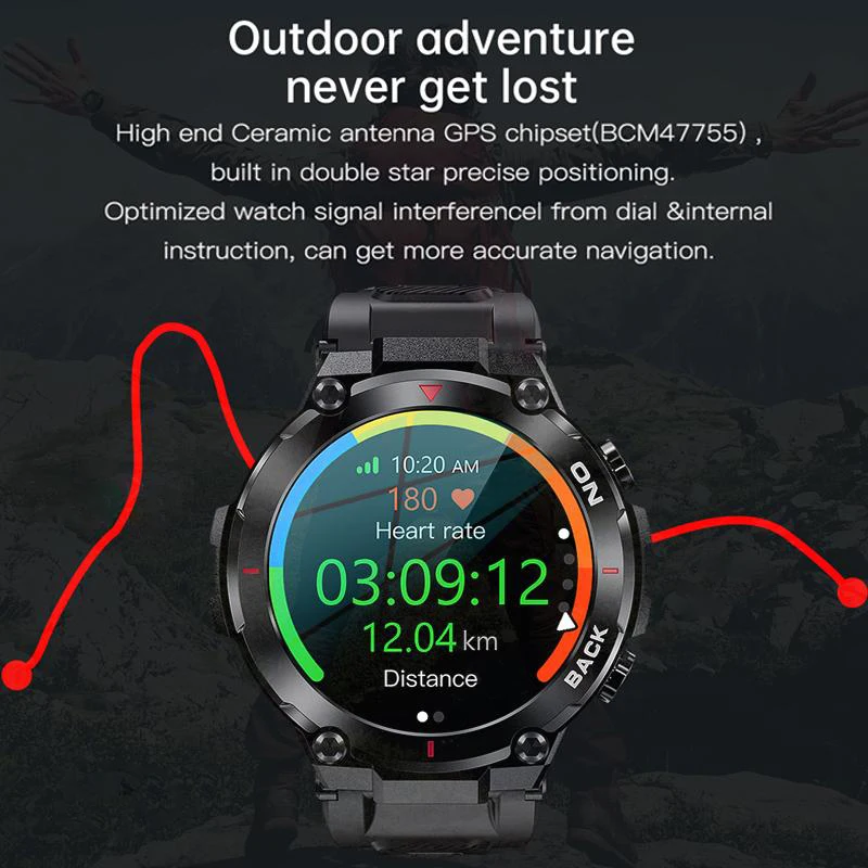 GPS Smart Watch Sports Fitness Bracelet Call Reminder Heart Rate IP68 Waterproof Smartwatch for Men Android IOS Watch 2024