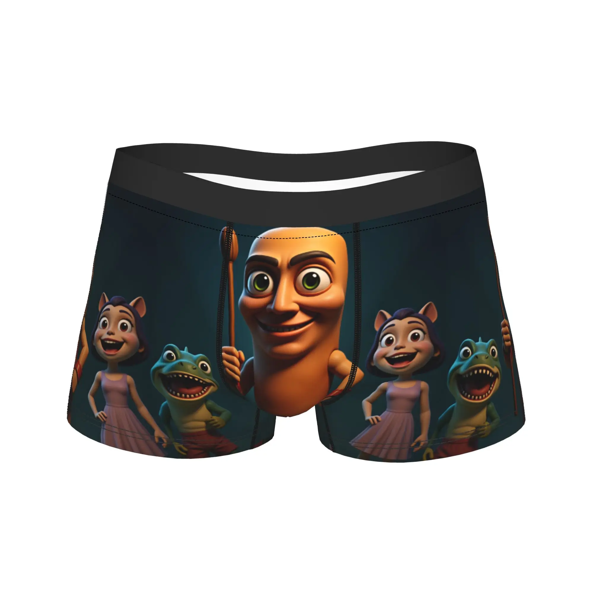 Tung Tung Sahur With Friends Cartoon Trunk Pouch Underwear High Quality Print Shorts Briefs Comfortable Men Underpants Plus Size