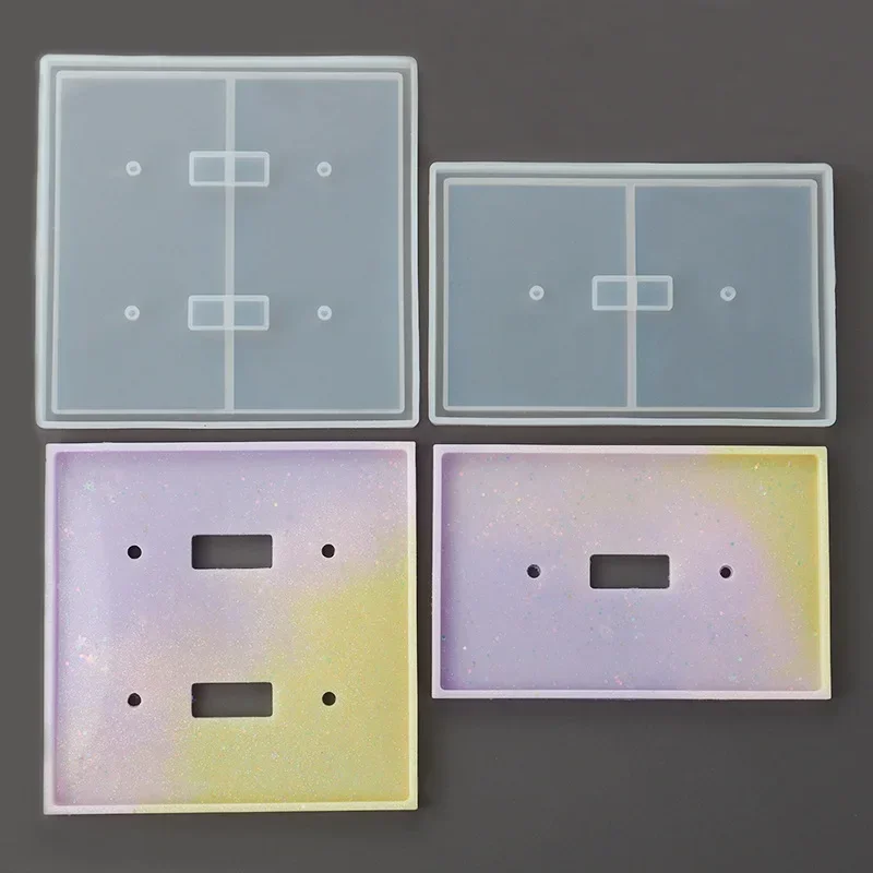 Light Switch Cover Mold, 2Pcs Silicone Molds for Standard Switch Plate Covers, Socket Panel Epoxy Casting DIY Crafts Home Decor