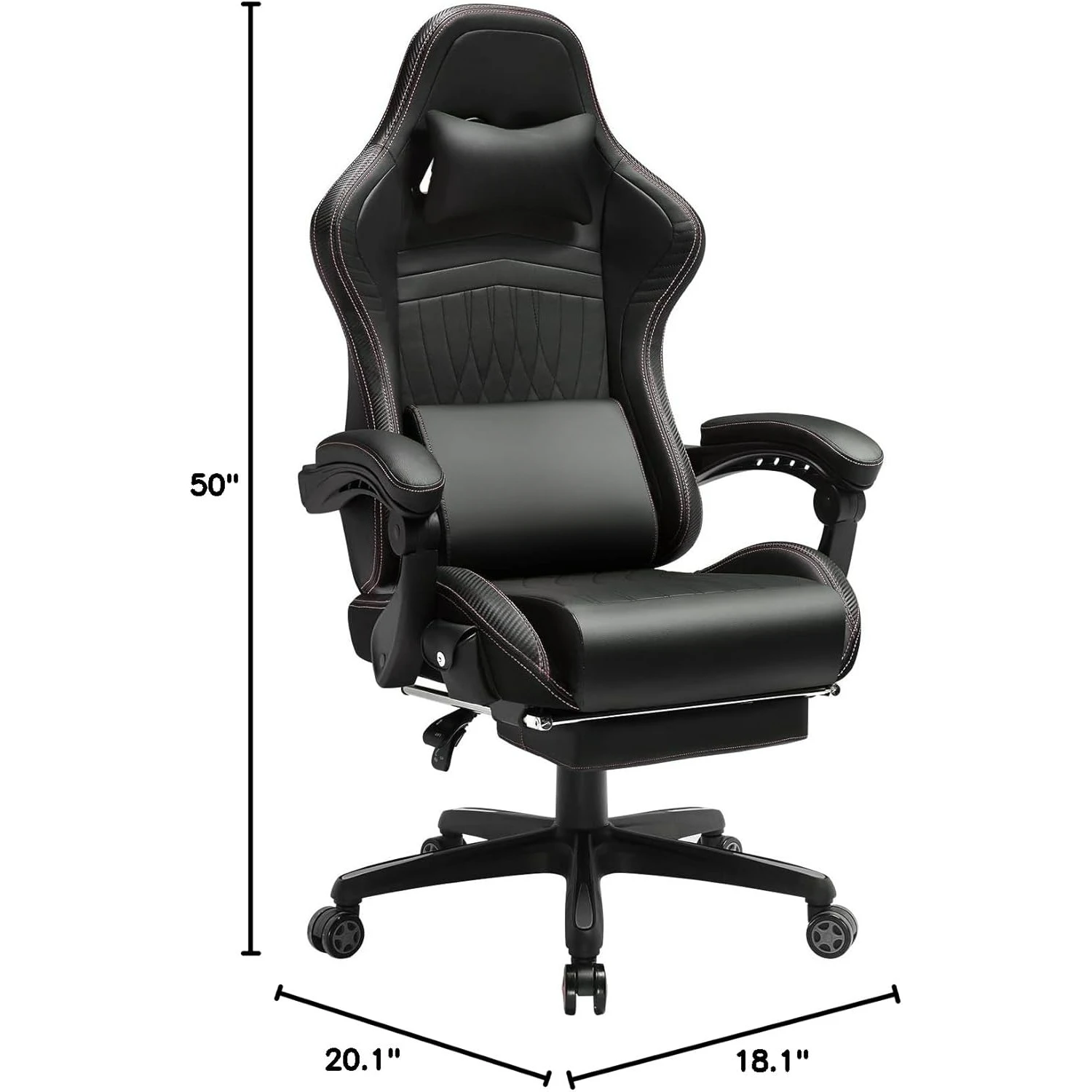 Chair Computer Gaming Chair (Leather, Red)