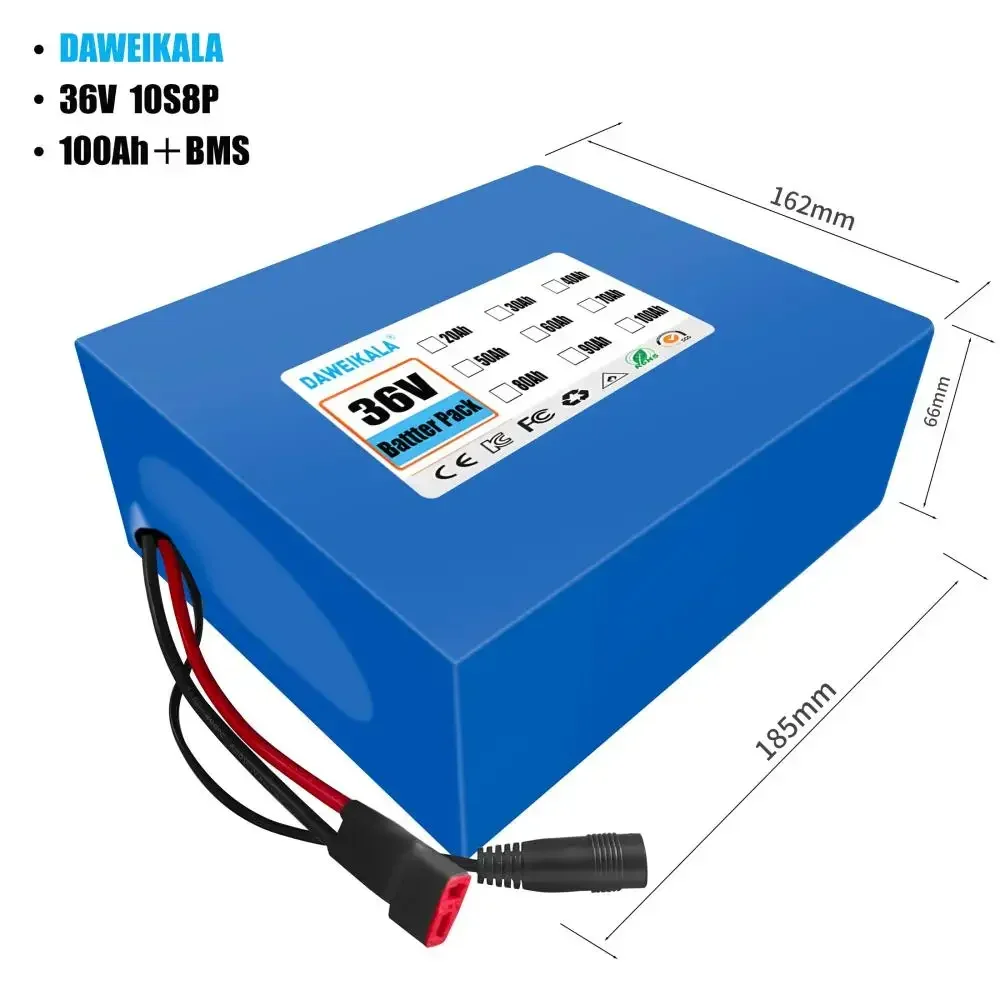 10S8P 36V 100000Mah…