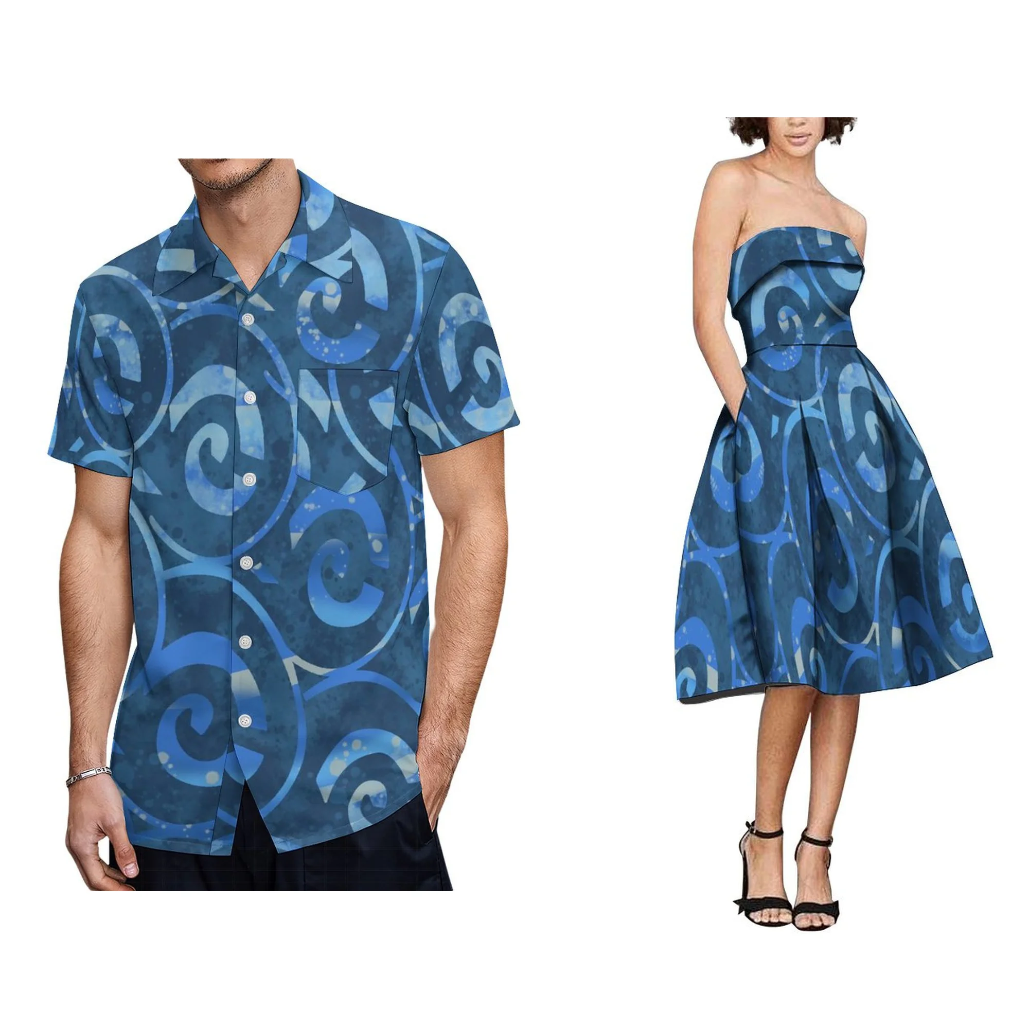 

Polynesian Design Trendy Evening Dress Women Elegant Sleeveless Dress Wrap Off Shoulder Sexy Party Dress