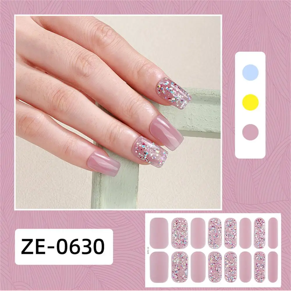 Adesivi per unghie con glitter sfumati con fiocchi di neve, involucri per unghie con diamanti luccicanti impermeabili – Decalcomanie per nail art virali