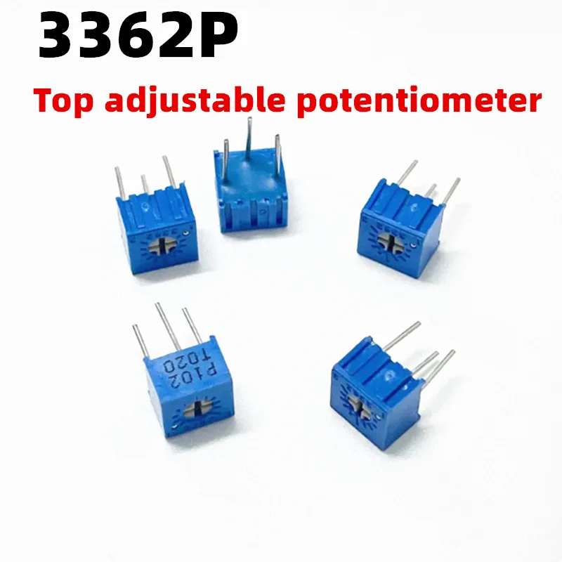 10PCS 3362P Single Turn Adjustable Potentiometer 50R 100R 200R 500R 1K 2K 5K 10K 20K 50K 100K 200K 500K 1M 2M Top Tuning