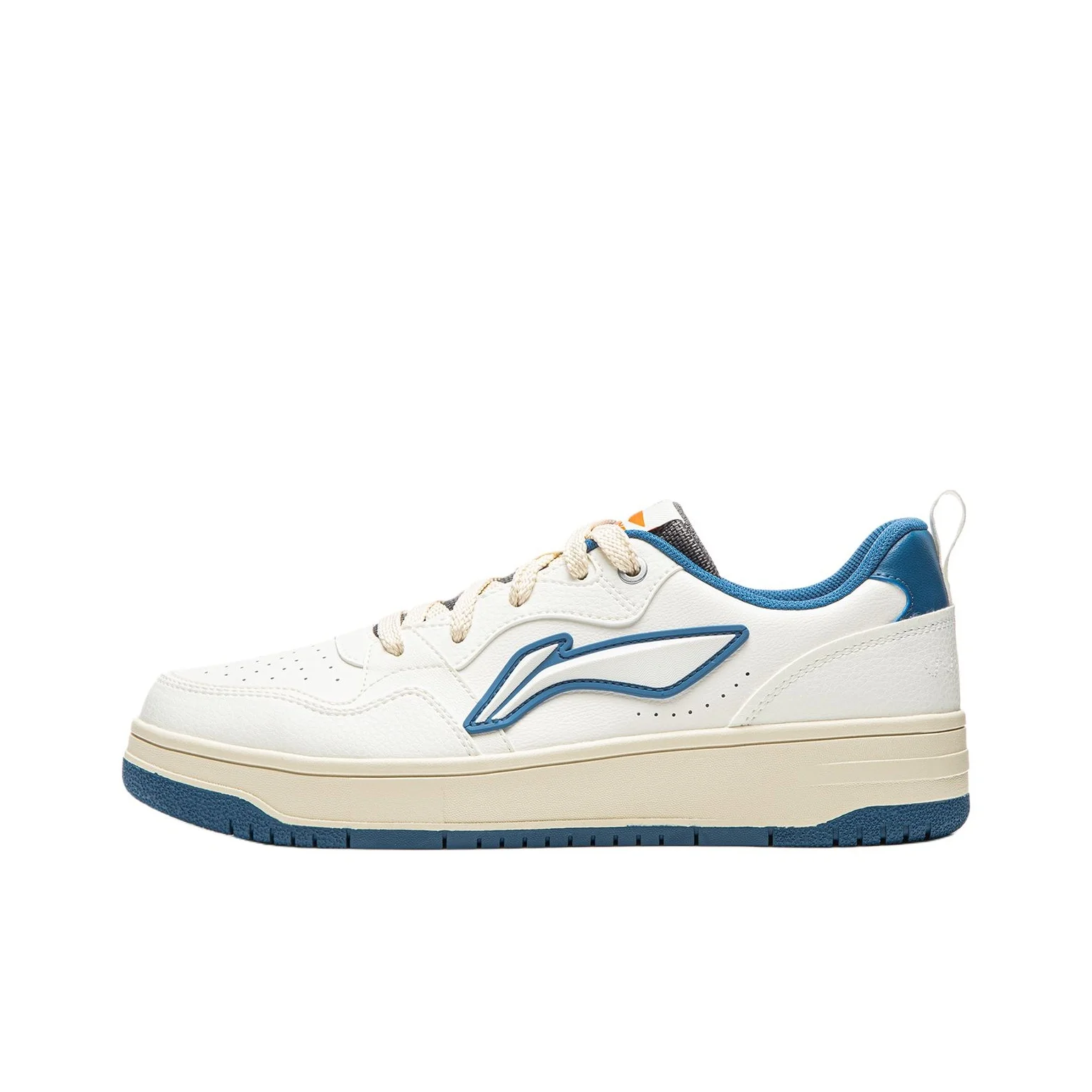 Li Ning Tianji Soft Low top Skateboard Shoes Men's White Blue AGCW067-4
