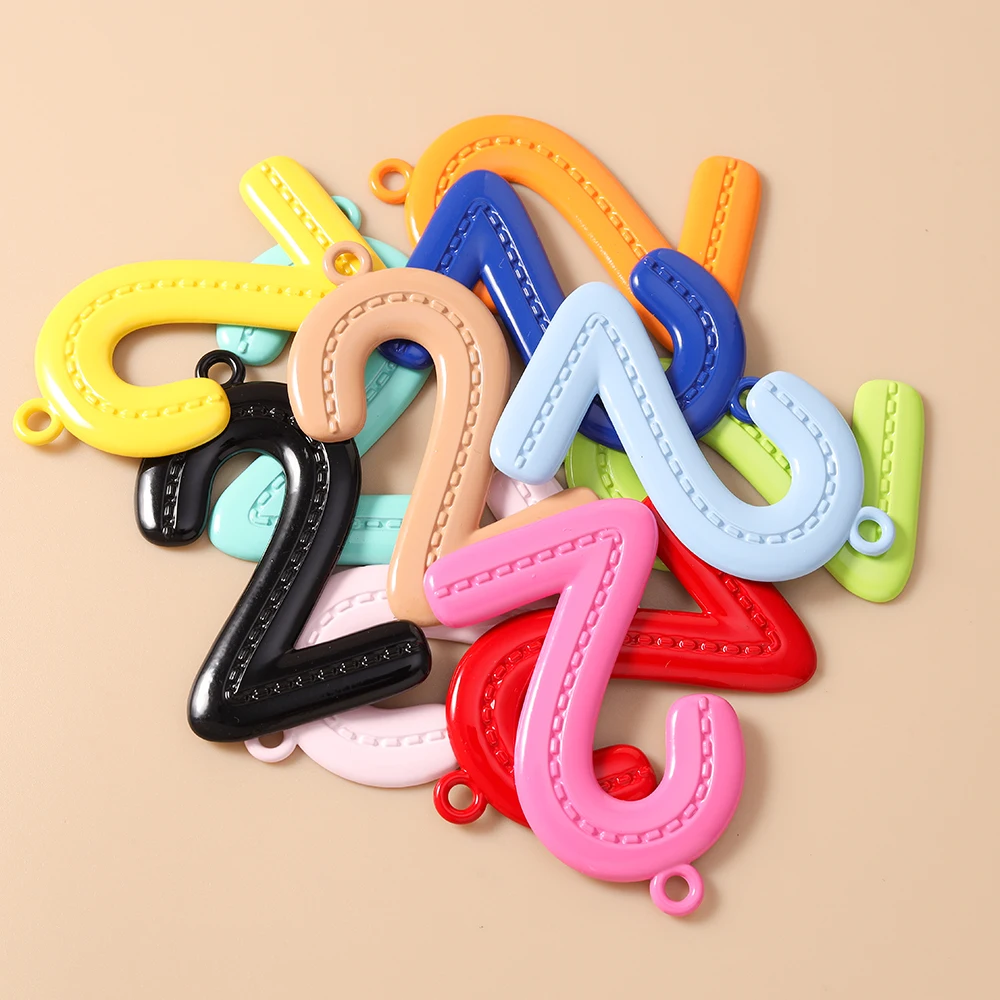 Tusember 5 Stück 51mm Niedliche Metall-Emaille 26 A-Z Alphabet Buchstaben Charms Anhänger für Schmuckherstellung Ohrringe Halsketten DIY Bastelarbeiten – Detail 6