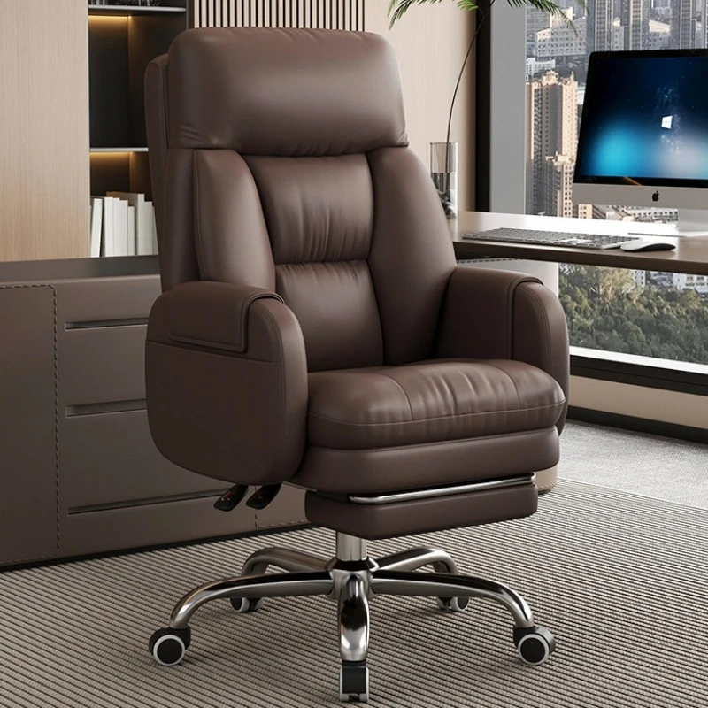 Luxury Comfortable Office Chair High Back Designer Office Chair Rolling Accent Leather Computer Silla De Oficina Home Furniture