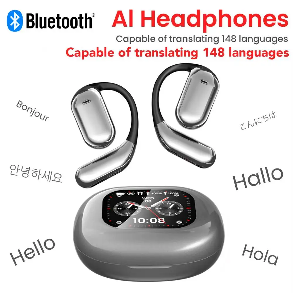 [AI Earphone]Translator IPX7 Bluetooth5.4 Earphones Sleep ASMR Headset Open Ear Real Time AI Wireless Headphones Office Travel