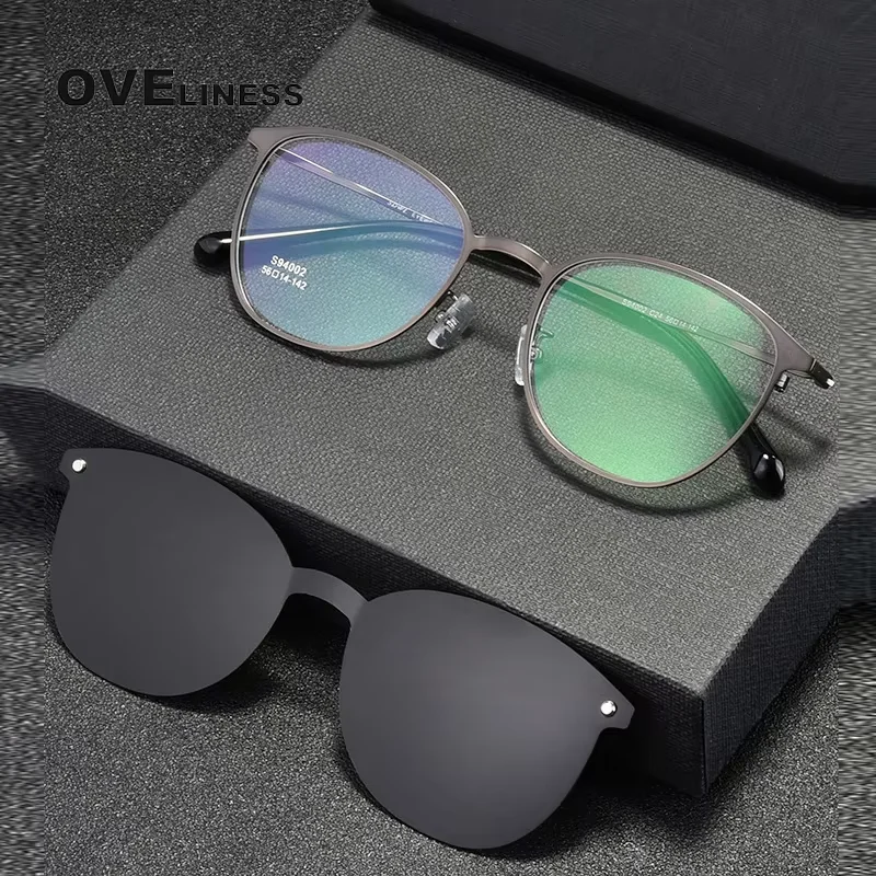 2025 Retro Eyeglasses frame Polarized Magnet Clip on glasses frame men women sunglasses Eyewear spectacles