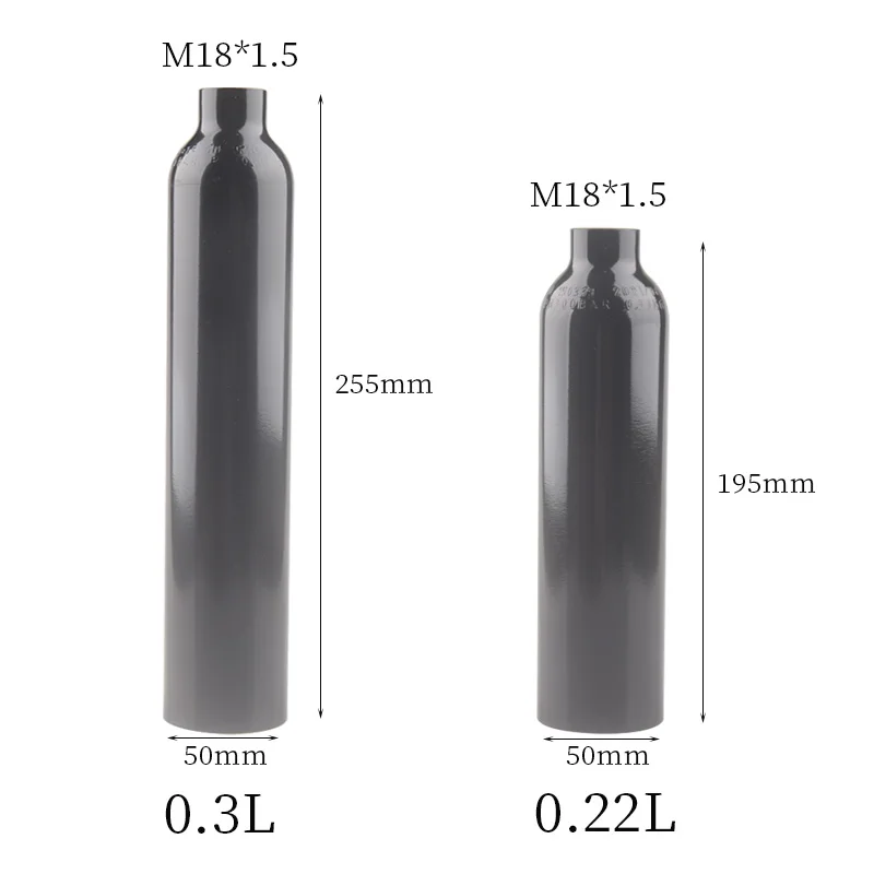 Imagem -02 - Cilindro de Gás o Hpa Tanque do ar Encaixes do Mergulho do Aquário Estação do Mergulho Autônomo 200bar 3000psi M18 1.5 0.22l 0.3l de Alta Pressã