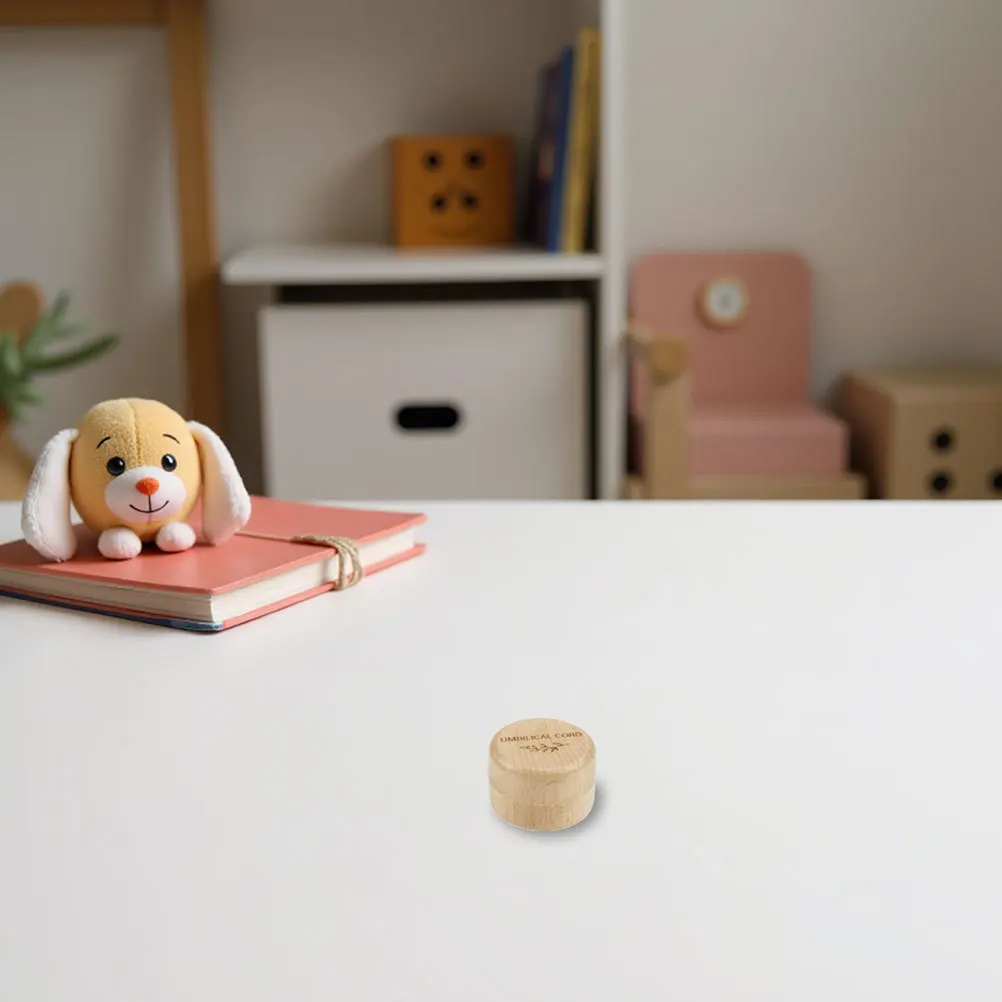 

1pcs Umbilical Cord Box Wooden Baby Keepsake Organizer Small Storage Case For Newborn Memories Hair Teeth Collection Rustic