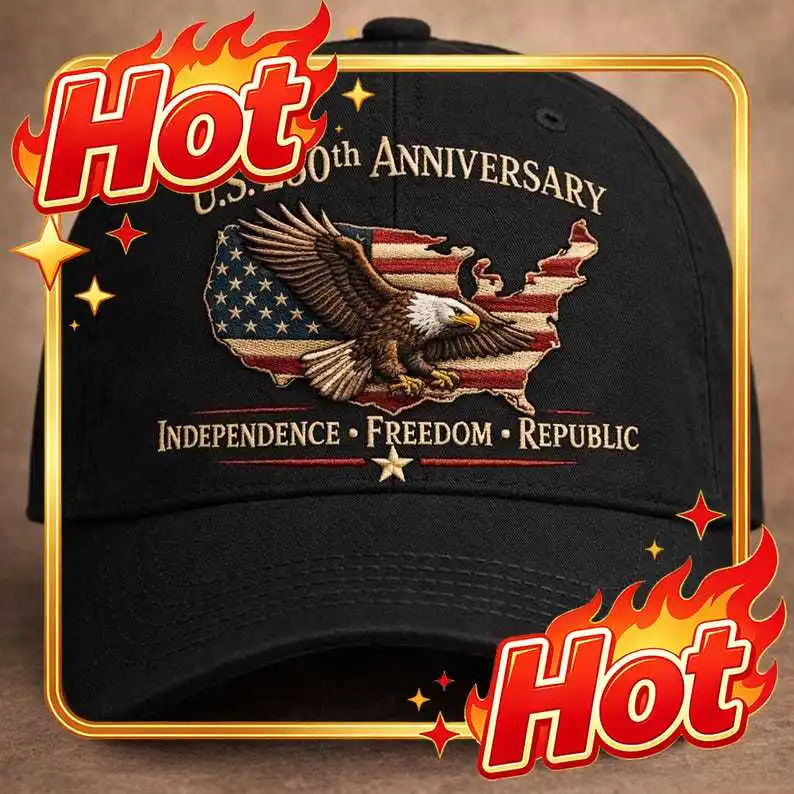 Custom Hat Custom US 250th Anniversary Embroidered Hat Patriotic Eagle USA Map Independence Freedom Republic Celebration Gift