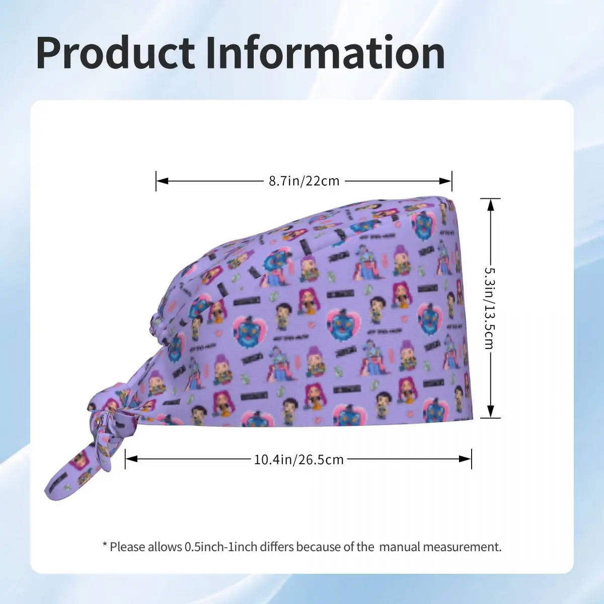 مخصص Kpop شيطان الصيادين الدعك قبعة القبعات الجراحية النساء الرجال الحضرية الخيال فيلم غرفة العمليات قبعة قبعة التمريض مختبر يعمل قبعة