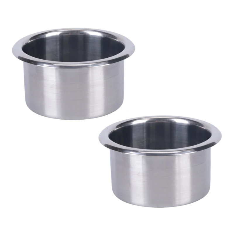 Drop-in Cup Holder,Brushed Steel Drink Recesses, for Boat and Motorhome Tables