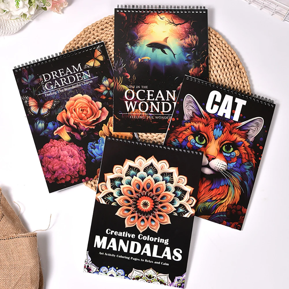 Unstress DIY Creative Coloring Notebook Puzzle Drawing Coloring Notebook Adult Relaxing and Comfortable Graffiti Notebook