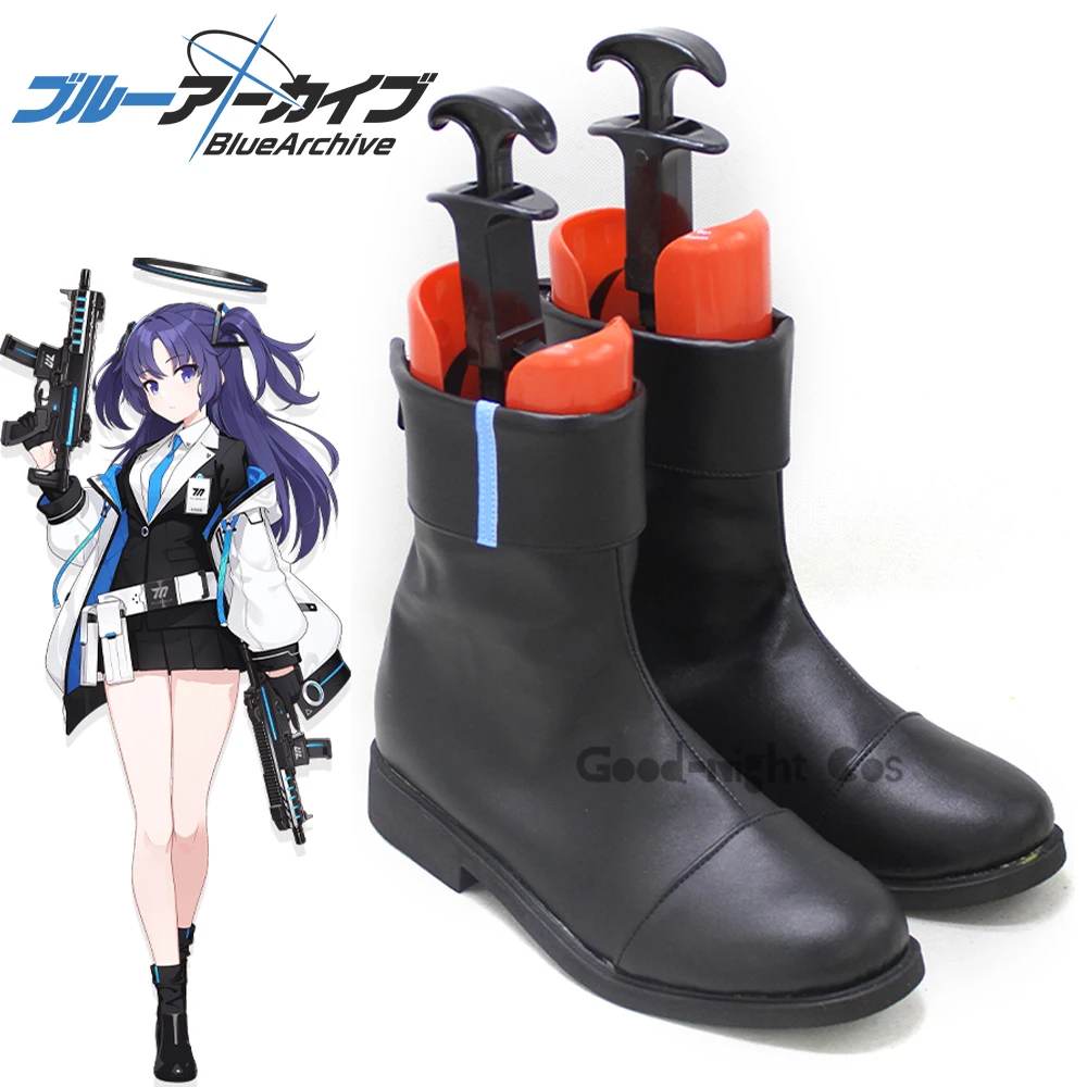 Game Blue Archive Hayase Yuuka Cosplay Shoes black flats Boots shoes PU Shoes Cosplay Props Hayase Yuuka Role Play Custom Made