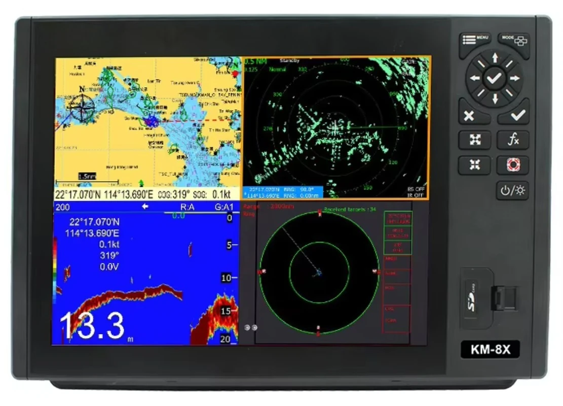 2024 New Marine Navigation Communication Global Positioning System Chart Plotter AIS  Radar  Sounder Radar 5 in 1