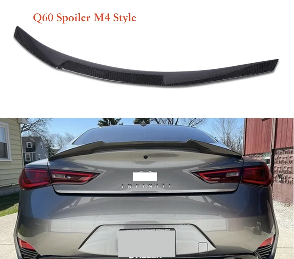 MRD Carbon Fiber Spoiler for Infiniti Q60 2013-2016 Real Carbon Fiber Spoiler Rear Wing M4 PSM ASPEC US JP CT1 Style
