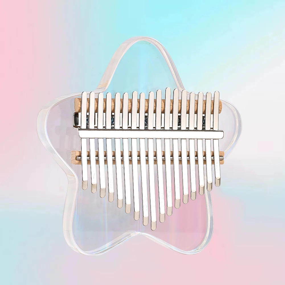 

Star Acrylic Thumb Piano 17 Keys Christmas Birthday Gift for Girls Boys Transparent Kalimba Hot Sale Musical Toy Instruments