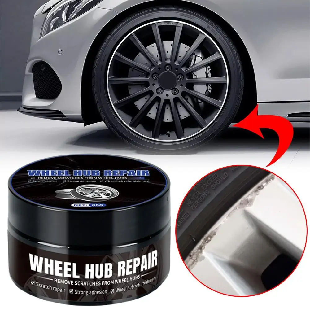 

80g Car Wheel Scratch Repair Agent Wheel Hub Refurbishment Polishing Paste With Sponge Multi Effect Cleaning Car Accessories
