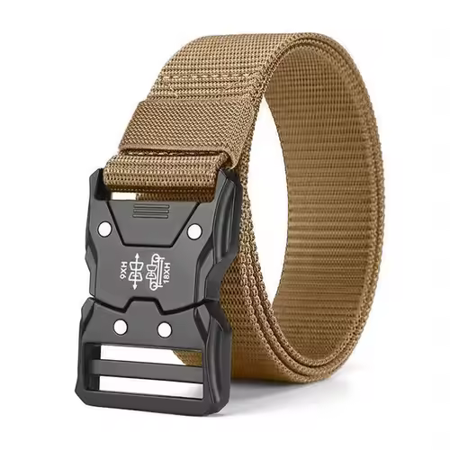 Red Ears Plastic buckle tactical belt men's multifunctional military fan canvas belt outdoor faux nylon training waist belt - Image 26